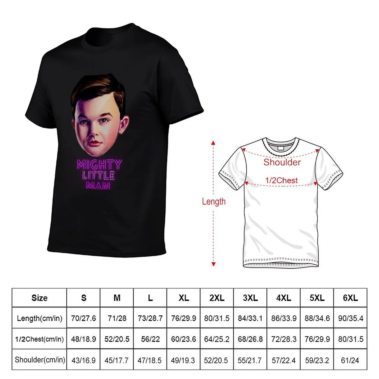 Young Sheldon Mighty little man Watercolor painting T-Shirt, Summer Casual Cotton Tee, Oversized Streetwear Tops, 100% Cotton