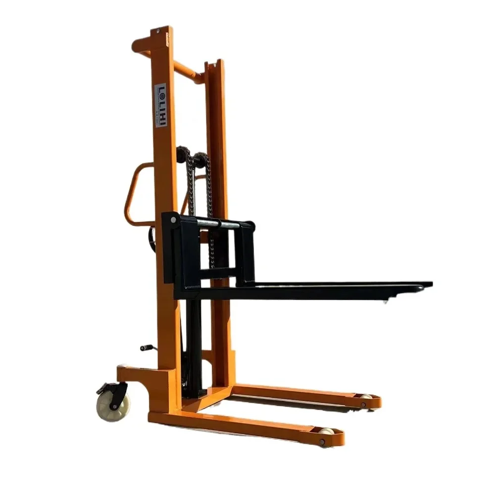 

Manual small lift forklift oil cylinder double pressure relief hydraulic stacker