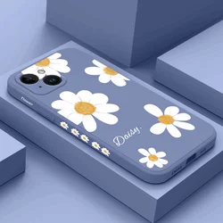 Etui na telefon Watercolor Daisies do iPhone'a 16 15 14 13 12 11 Plus Pro Max Mini X XR XS Plus Liquid Silicone Cover