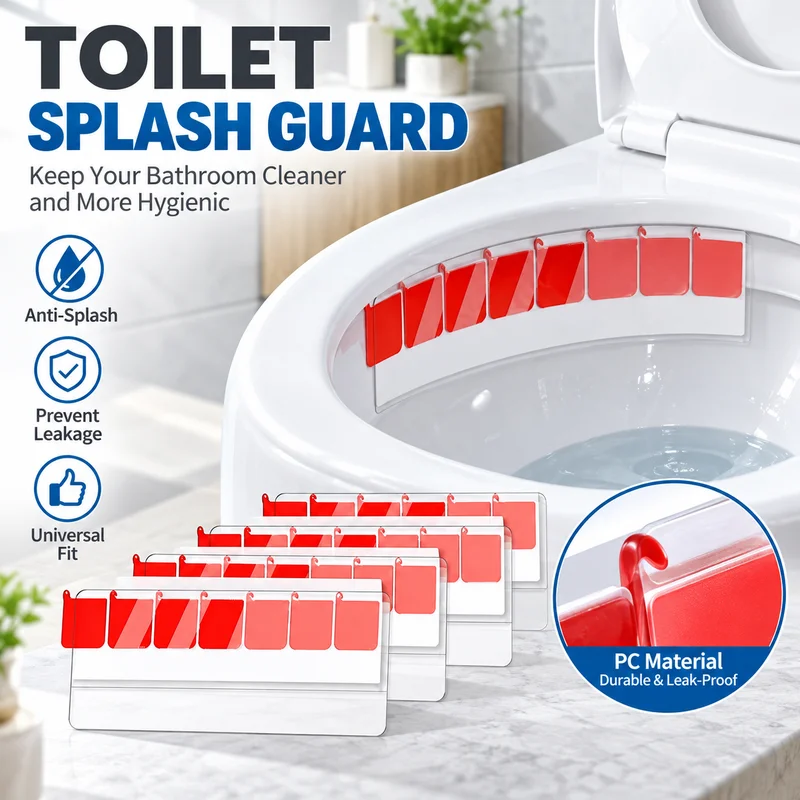 Toilet Splash Protector for Men Leak Proof Transparent PC Universal Office Bathroom Accessory Easy to Disassemble