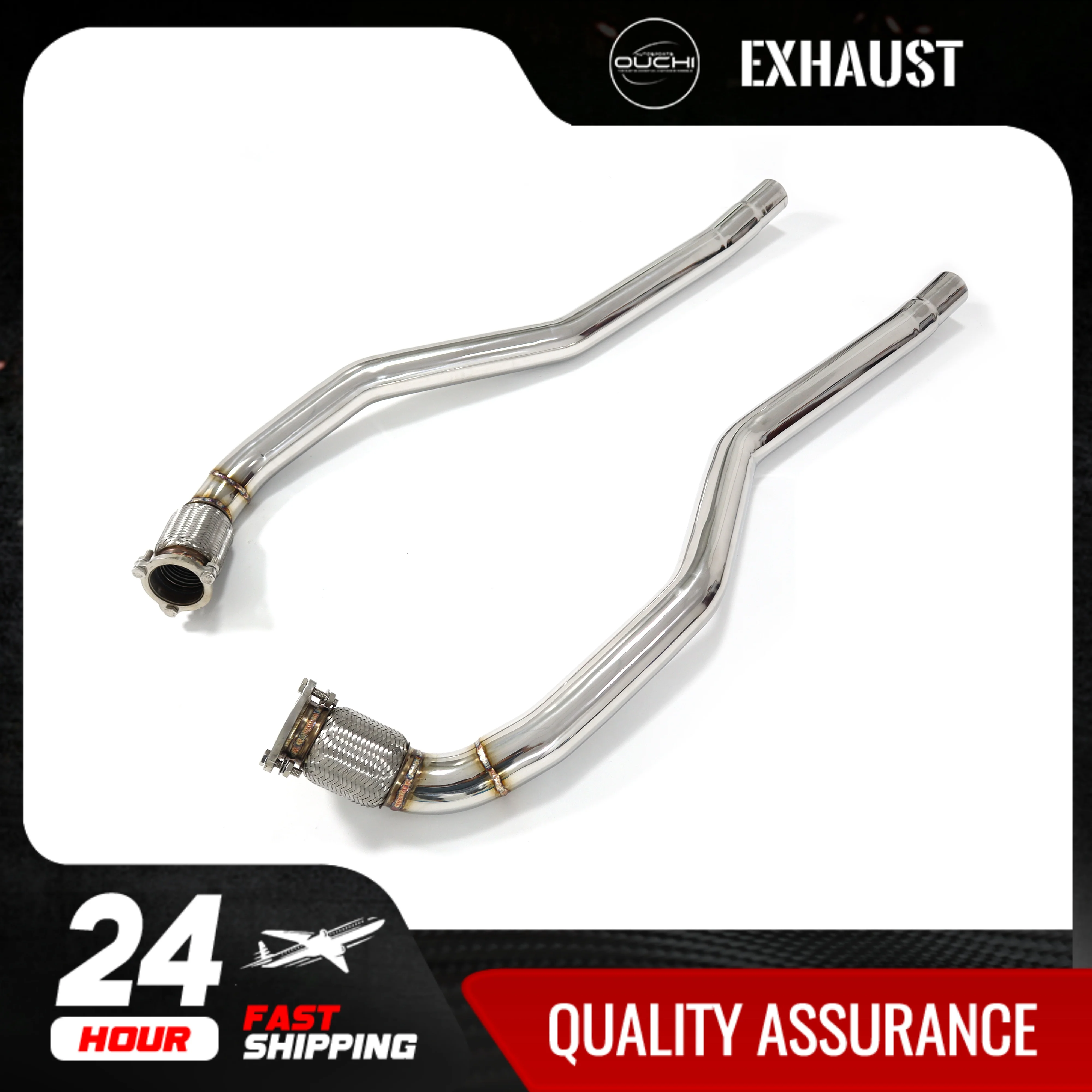 Fast shipping in 24 hours Resonant tube for Porsche Macan S 3.0T OUCHI stainless steels exhaust system Car Accessories