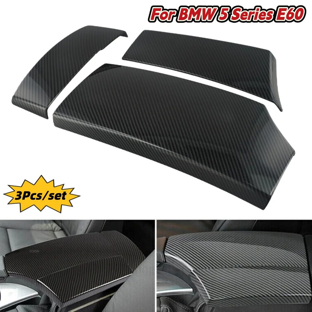 For BMW 5 Series E60 04-10 ABS Carbon Fiber Center Console Armrest Storage Box Cover Car Interior Accessories