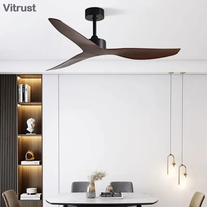 42 52 Inch Simple Ceiling Fan with 6 Speed Remote Control Quiet Reversible DC Motor Modern Ceiling Fan for Indoor or Covered Out