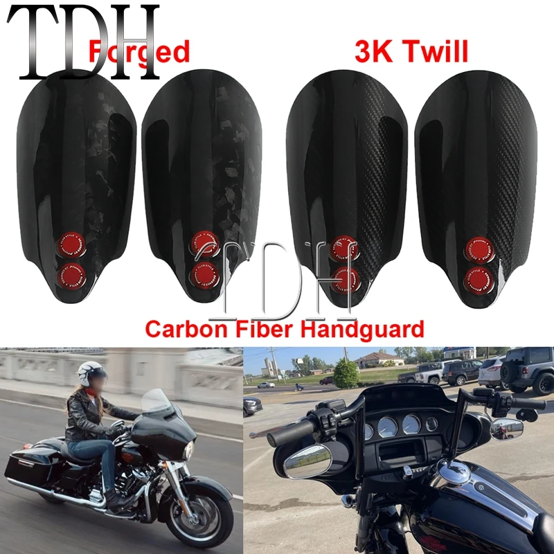 

For Harley Touring FLHTP FLHT FLHX FLHXSE FLHXS Carbon Fiber Hand Guard Motorcycle Hand Windshield Protection Handguards 14-20