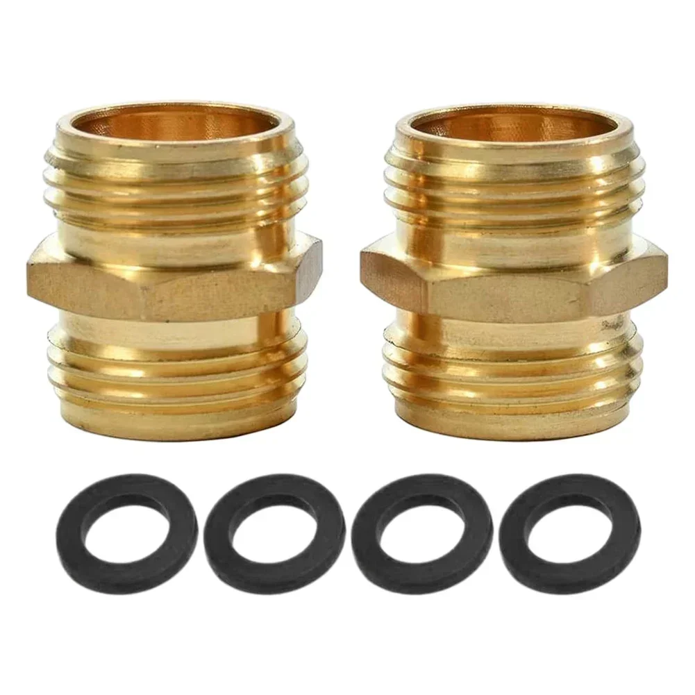 

Connector Hose Adapter High Quality Male To Male Quick Connector Reliable 2 Pack 2pcs 2x 3/4 Inch Brass Convenient To Install