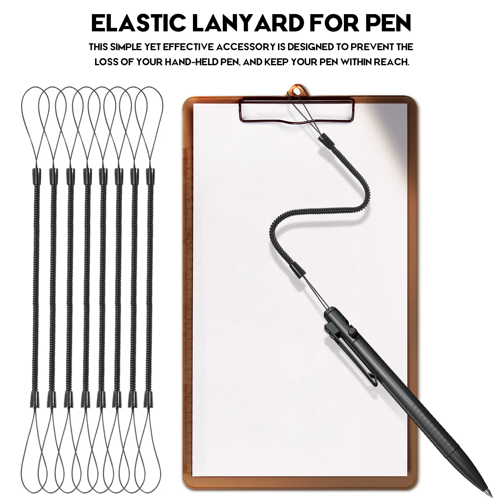 8 pcs Pen Lanyard Elastic Spring Rope For Stylus Touch Pen Anti Lost Retractable Cord Portable Holder For Office School Tablet