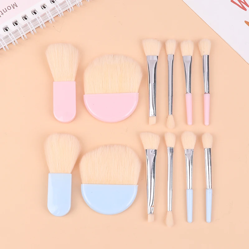 Ensemble de mini pinceaux de maquillage de voyage, brosse douce, correcteur, fond de teint beauté, outil d'ombre à barrage, brosse à cils, outils cosmétiques avec boîte, 6 pièces