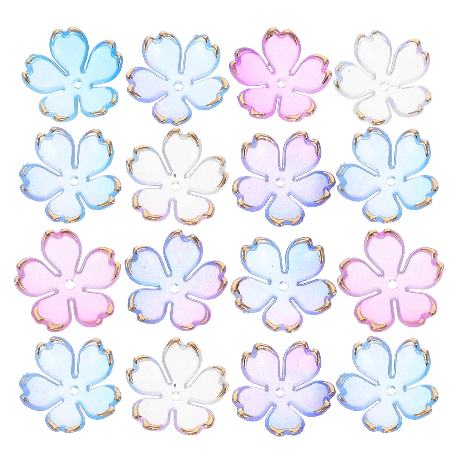

100Pcs Cherry Blossom Acrylic Mini Spacer Beads 5-Petal Floral Beads for Jewelry Making Bracelets Necklaces Earrings
