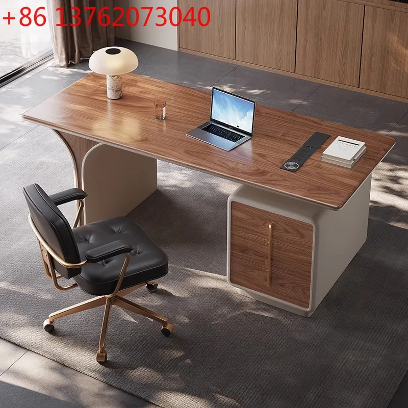 

TT Italian minimalist desk modern minimalist light luxury high-end medieval solid wood desk