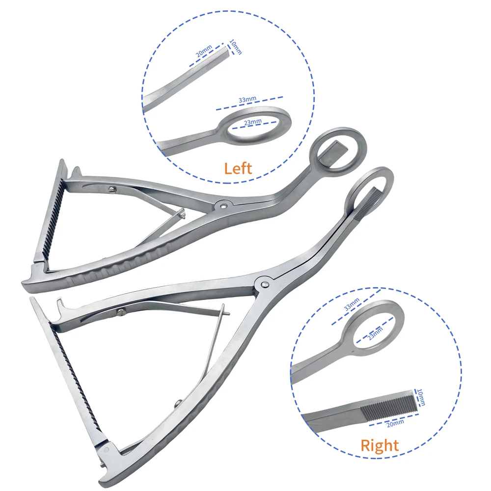 QSWTITAN Knee Raiser Hip Retractor Shoulder Joint Retractor Forceps Left/Right Orthopedic Instruments Autoclaveable