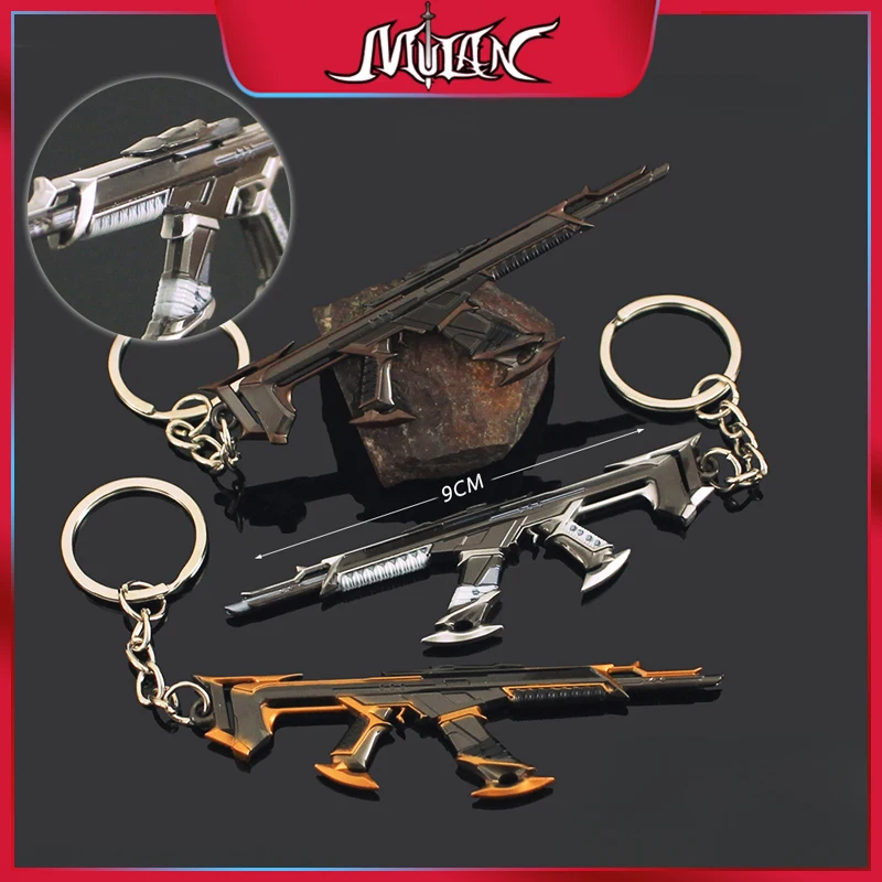 

Valorant Game Peripherals Hydrodip Vandal Metal Craft Weapon Model Keychain Collectible Backpack Mini Gun Key Ring Boy Toy Gifts
