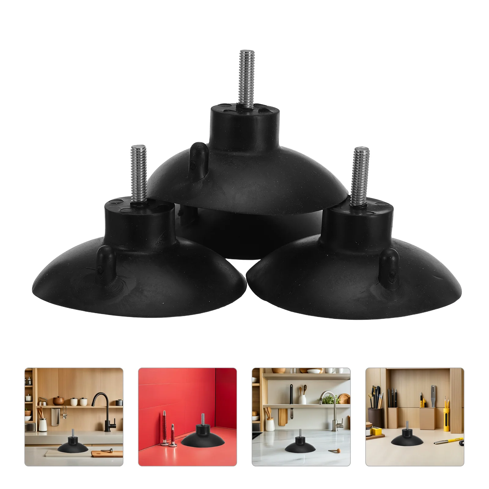 

4pcs Anti-Slip Suction Cup Feet M6 Screw Mount Plastic Non-Skid Pads For Fry Cutter Kitchen Appliances Furniture Grip Protectors