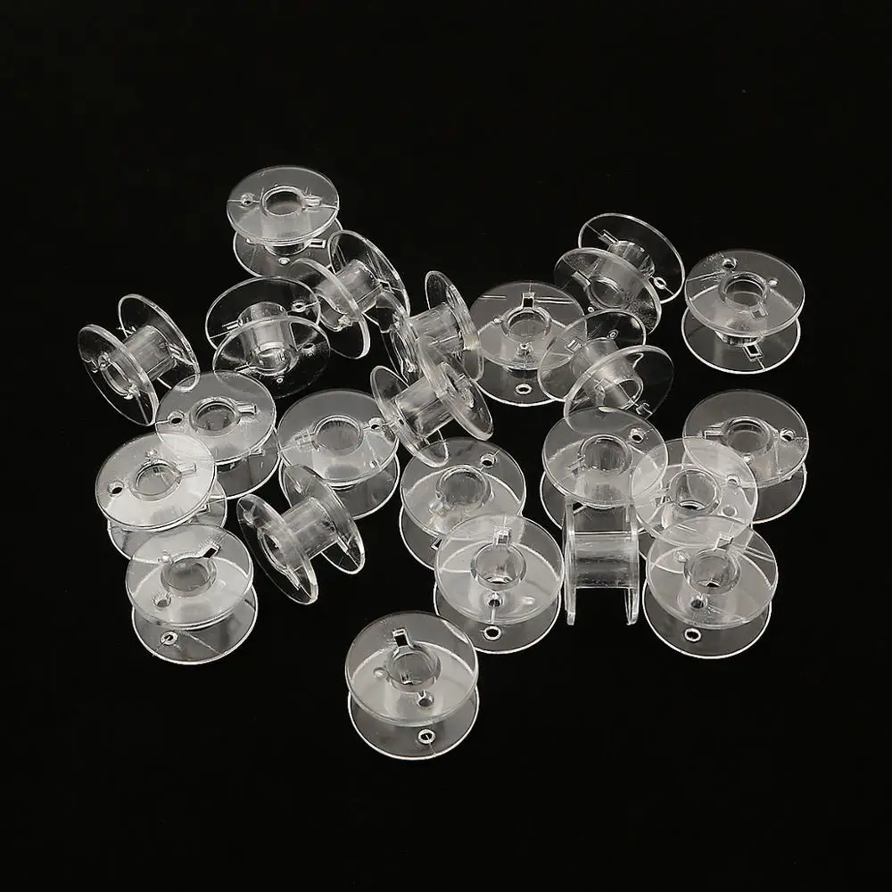 1/5/10Pcs Empty Bobbins Sewing Machine Spools Clear Plastic with Case Storage Box for Brother Janome Singer Elna 5BB5310