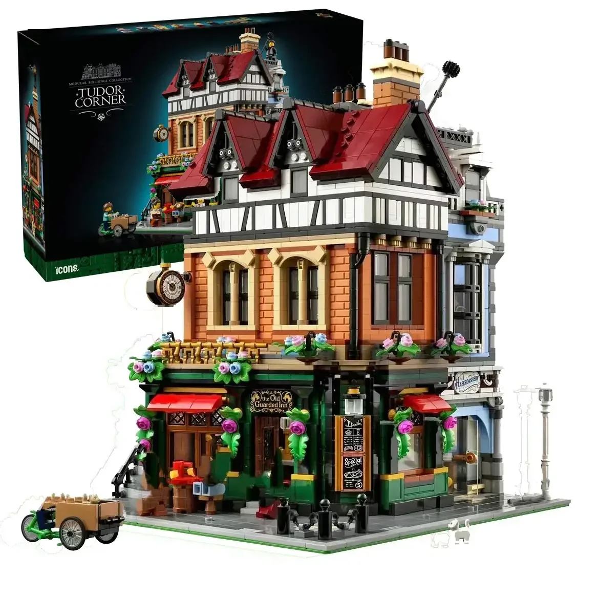 

3266PCS Tudor Corner Modular Building Blocks Architecture 8 Figures MOC Assemble Bricks Toy Gift For Children Adult