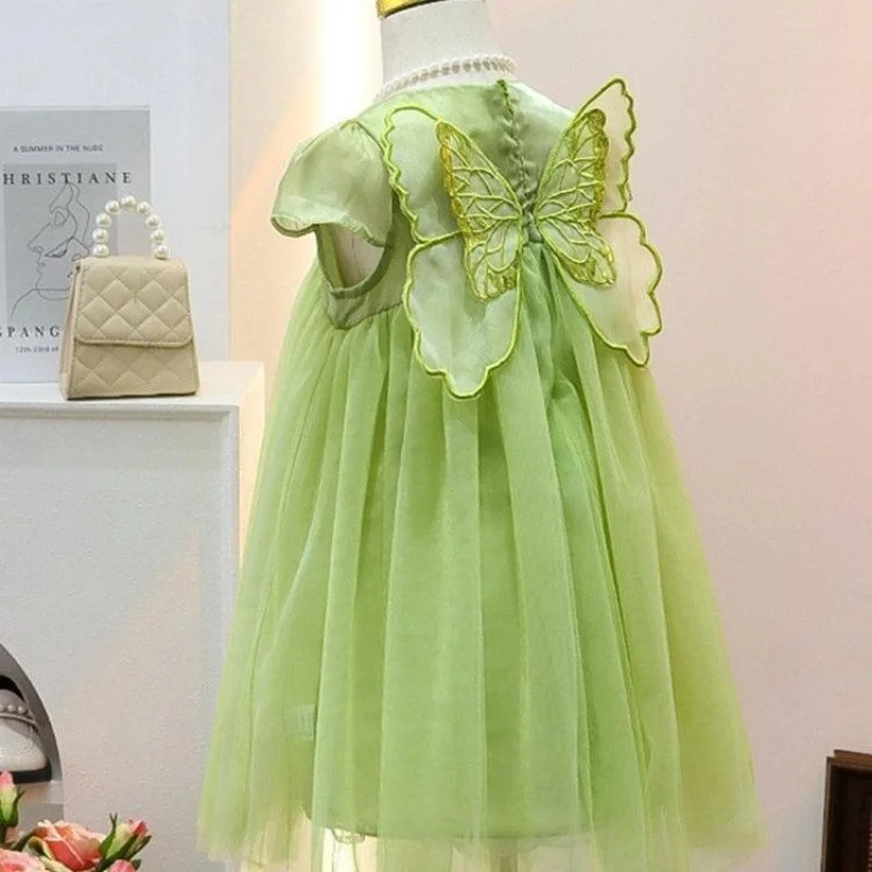 Girls Dress Summer New Super Fairy Wings Skirt Western Style Girl Korean Sweet Baby Girl Princess Dress Trendy