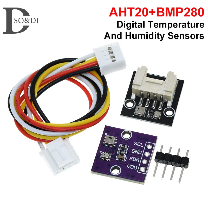 

AHT20+BMP280 Temperature Humidity Air Pressure Controller Module High-precision Digital Temperature Humidity Air Pressure Sensor