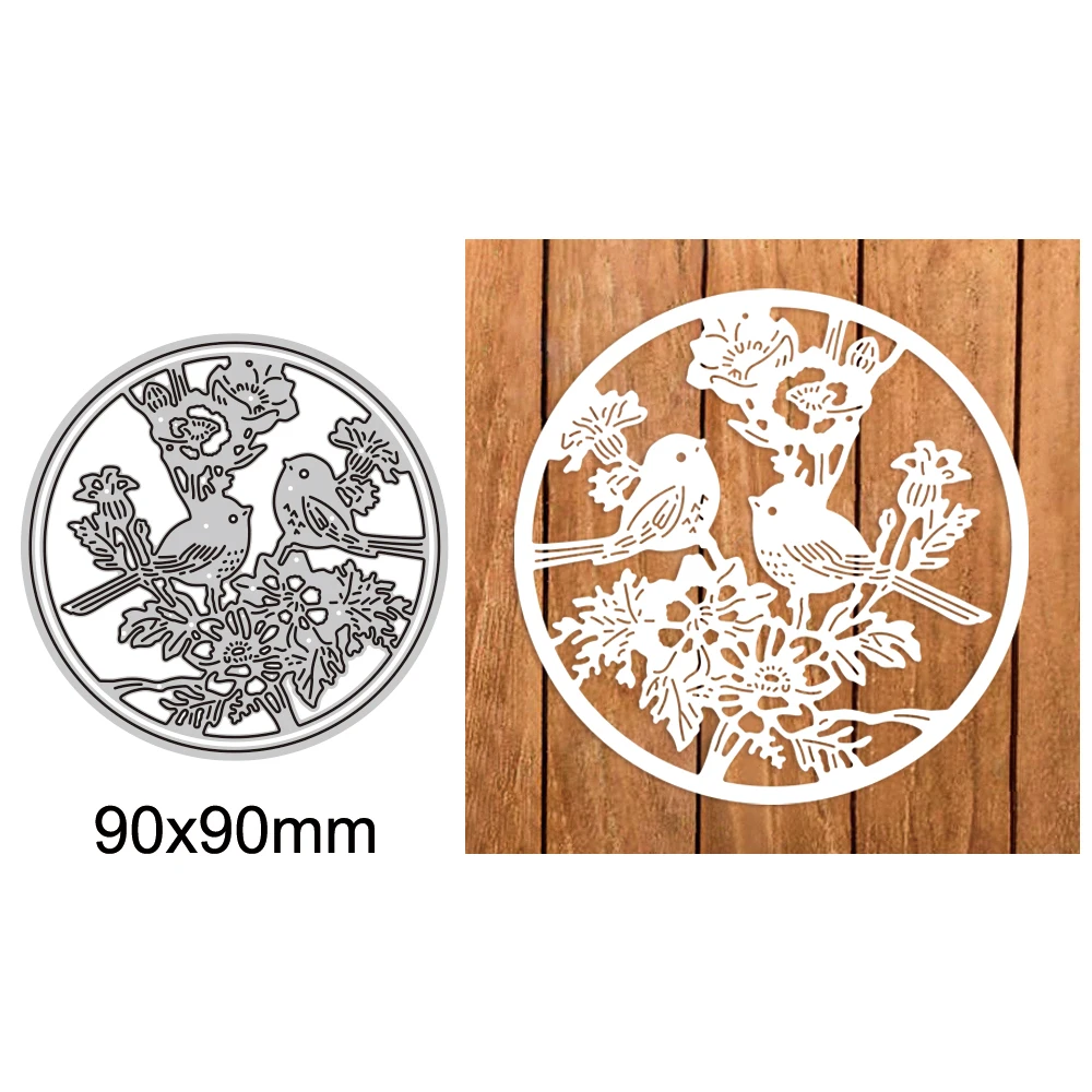 Birds On Flowers Branch Metal Cutting Dies For DIY Scrapbook Cutting Die Paper Cards Embossed Decorative Craft Die Cut New 2023