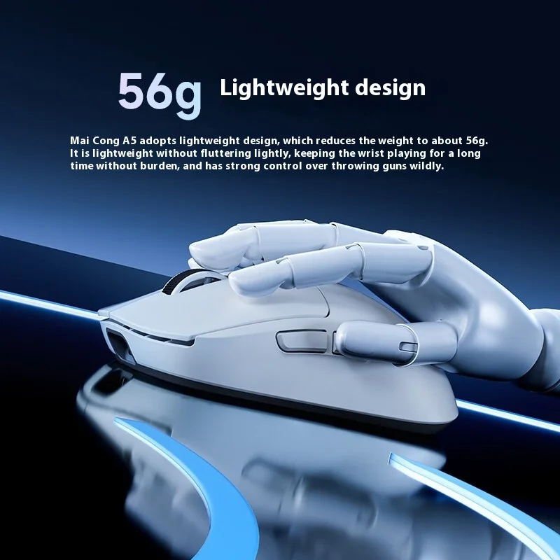 Imagem -03 - Maior Mouse para Jogos sem Fio a5 Bateria de Longa Duração Paw3395 Design Leve para Celular Escolhido Jogos sem Fio o