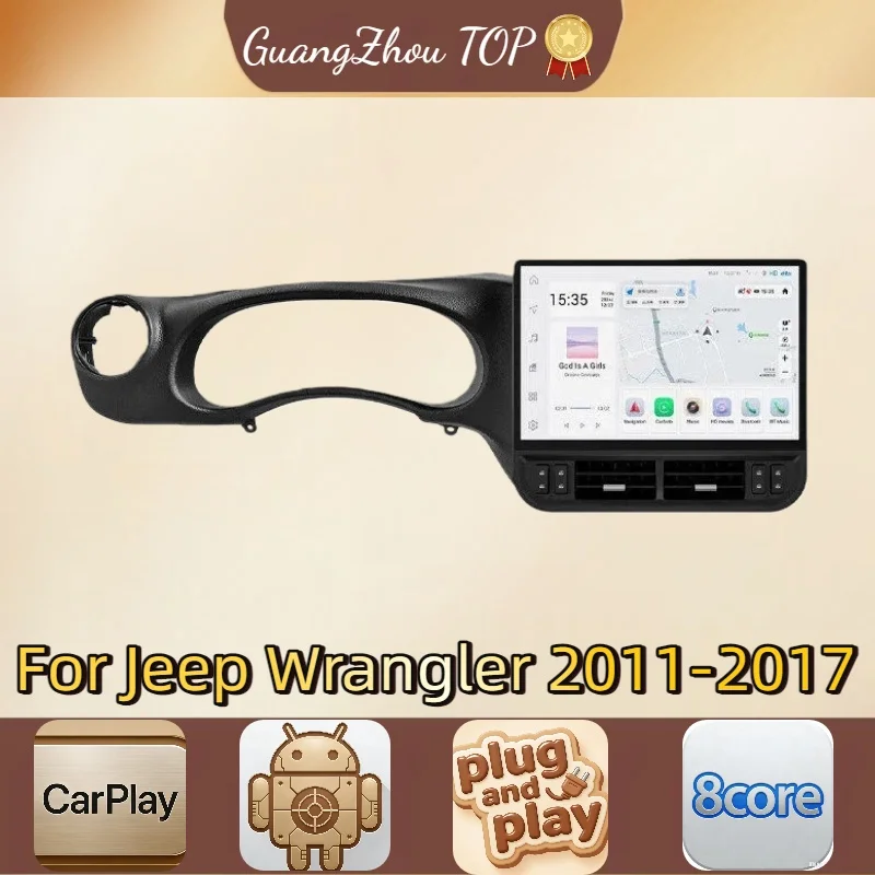 

16,8-дюймовый автомобильный радиоприемник для Jeep Wrangler 2011-2017 с беспроводным CarPlay и Android Auto, стерео-навигация, GPS, мультимедийный проигрыватель, 1920*1080