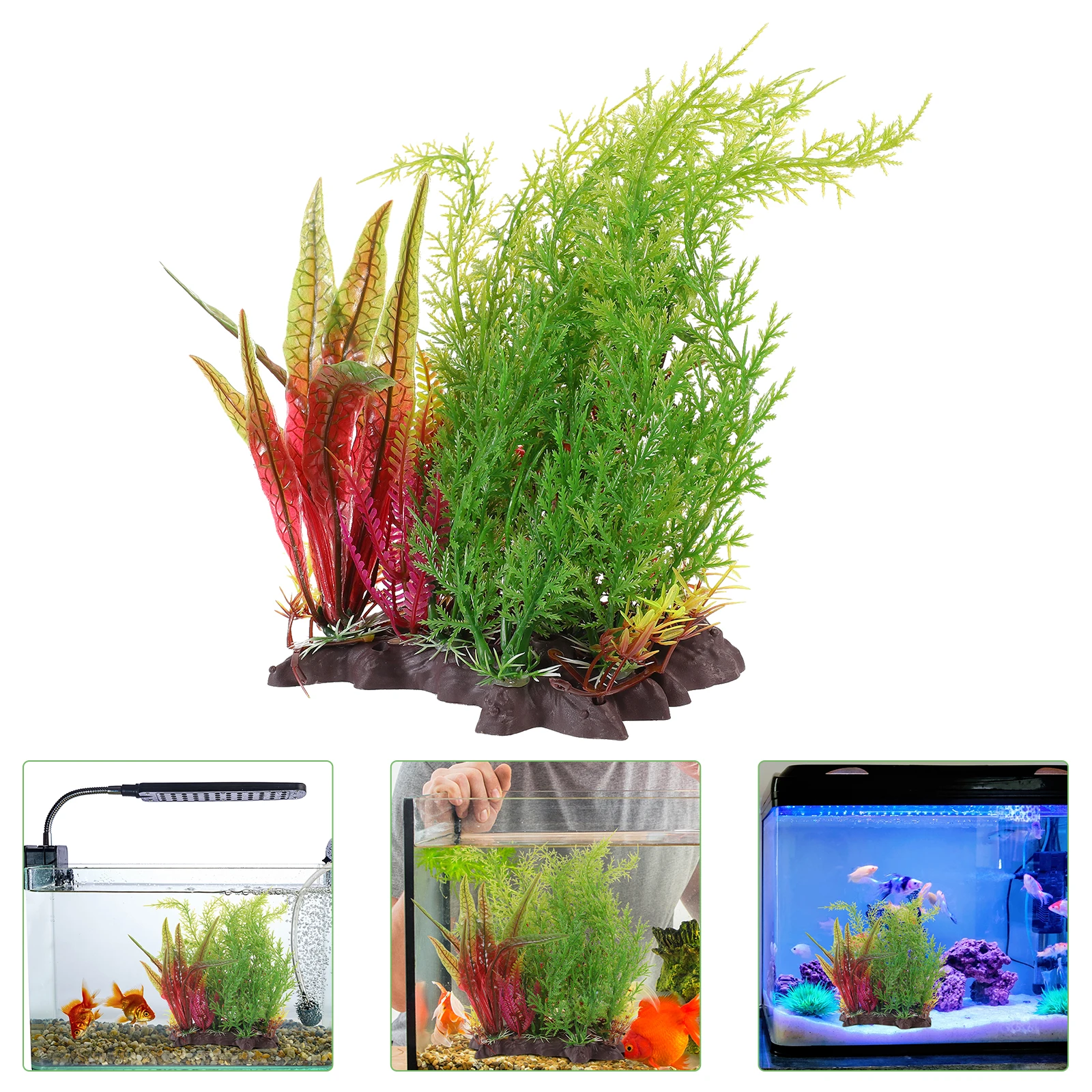

Realistic Artificial Aquarium Plants Plastic Fish Tank Decorations Aquatic Plant Accessories Lifelike Tropical L