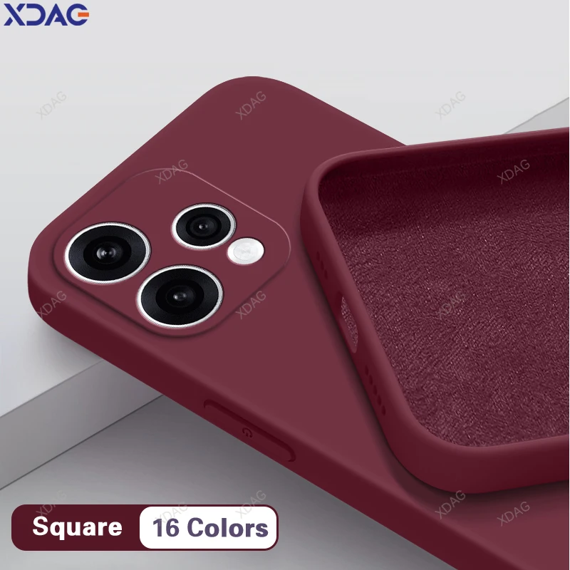 Original Phone Case Cover for Oppo Reno 15 Reno15 Pro Max Mini C F FS 15C 15F 15FS Simple Square Liquid Silicone Soft Back Shell