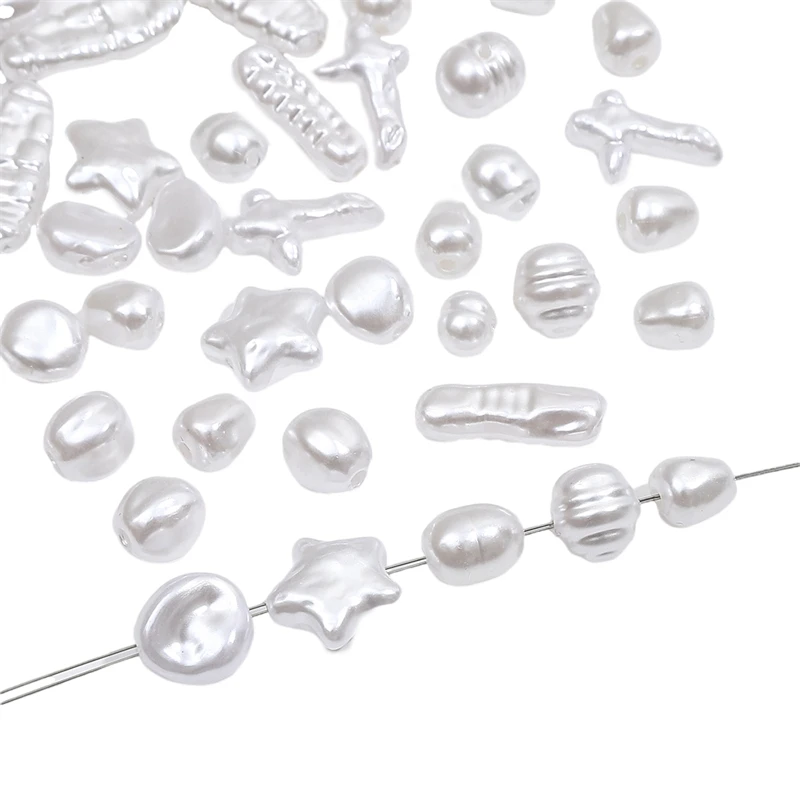 Bianco carino forma irregolare ABS imitazione perle perline Charms per orecchino collana braccialetto gioielli fai da te che fanno accessori