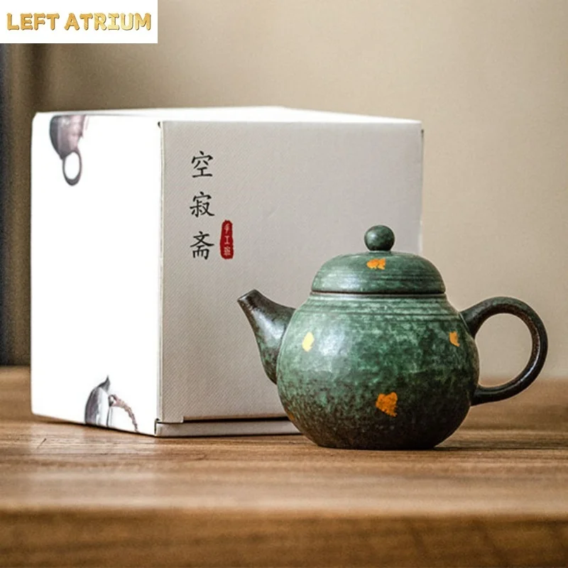 Retro Japanese style Pot Bronze Glaze Teapot Kung Fu Coarse pottery Tea Making Device Tea Infuser Tea Kettle