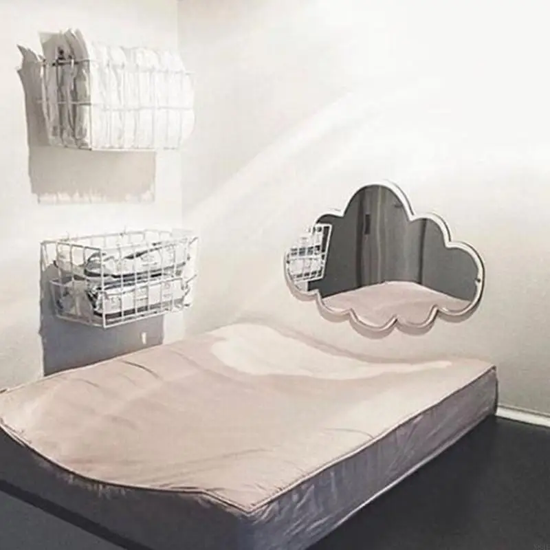 N84E كرتون الأطفال مرآة السحابة سحابة جدار الأرنب الجدار الاكريليك معلقة للمنزل أطفال غرفة نوم ديكور الحضانة