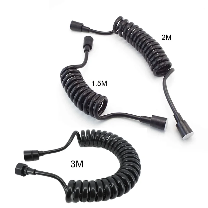 

1.5m/3m/2m Black Soft Flexible Spring Shower Head Telephone Hose Tube for WC Toilet Bidet Shattaff Sprayer Bathroom Accessories