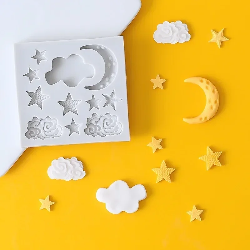 Moon Stars Clouds Cake Decoration Mold Fondant Silicone Cake Mold DIY Chocolate Mousse Kitchen Baking Mold Candy Pastry Bakeware