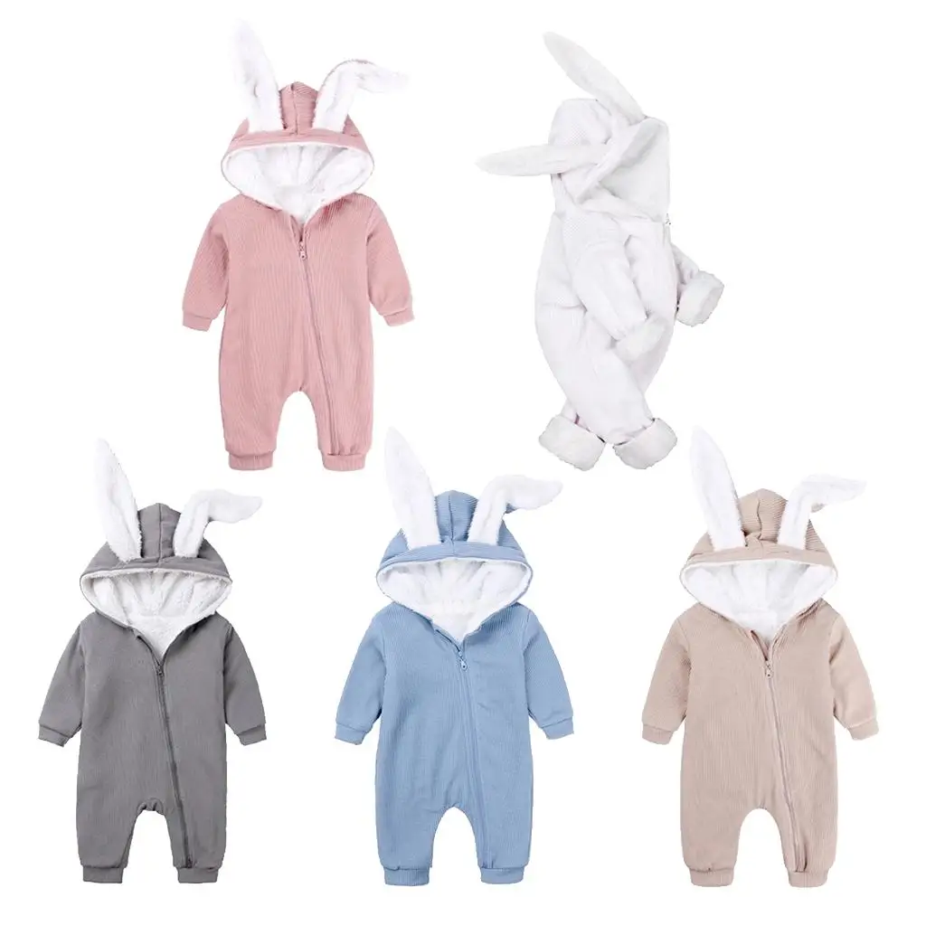 Suits Jumpsuits Baby Rompers with 2 Big Plush , Zipper Type,