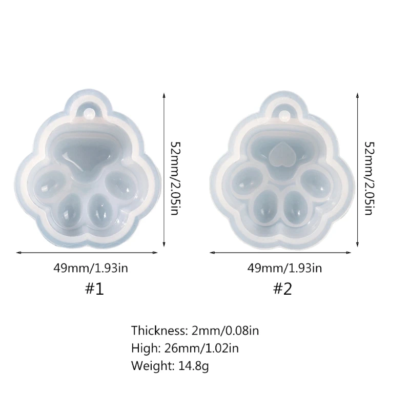 لتقوم بها بنفسك القط باو المفاتيح قالب من السيليكون مع ثقب المفاتيح قلادة Charms الايبوكسي قالب الصب مجوهرات على ظهره حلية معلقة