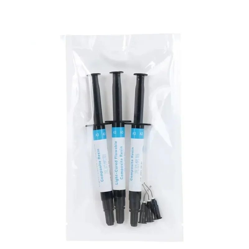 3Pcs/Pacl Dental Composite Resin Kits Flowable A1-A3.5 2.5g Resin Dental Material 2.5g Oral Filling Tools for Dentist