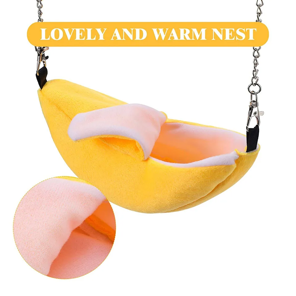 2 Pcs Pineapple and Banana Desigh Hamster Cages Swing Design Small Animals Pet Hanging House Hammock Sleeping Toys Nest