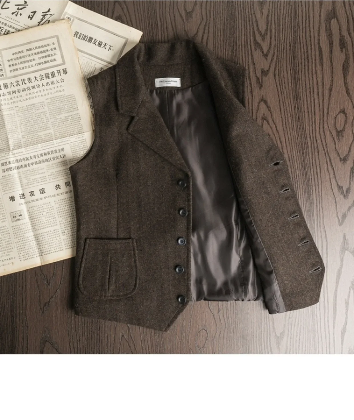 سترة الرجال الخريف والشتاء سليم صالح الرجعية متعرجة دعوى طوق سترة الأوروبية والأمريكية الكاكي تويد سترة #3