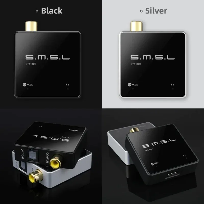 SMSL PO100 2024 USB цифровой интерфейс ЦАП MQA аудио декодер TYPE-C вход OPT/COAX выход DSD DOP64 XMOS XU316 ПК телефон планшет