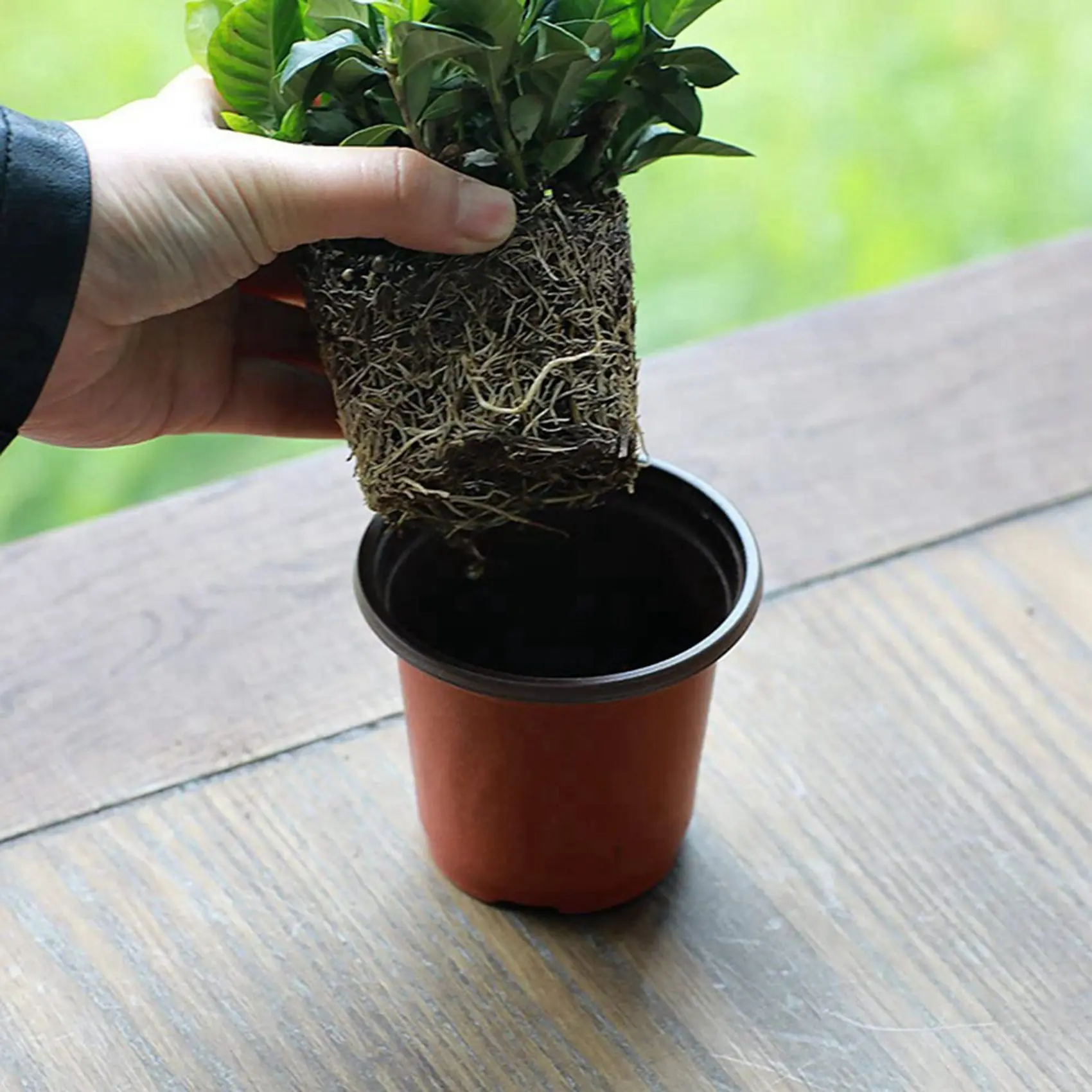 B03C-300Pcs 4.72 بوصة شتلات الزهور البلاستيكية لوازم الحضانة وعاء زارع/أواني الحاويات البذور بدء الأواني زراعة الأواني #4