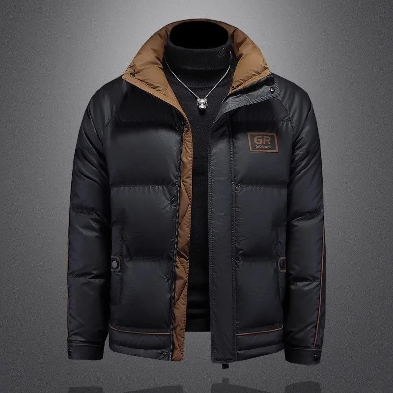 

Мужская спортивная куртка на белом утином пуху, осенне-зимняя модная мужская верхняя одежда, роскошный толстый теплый пуховик с буквенным принтом