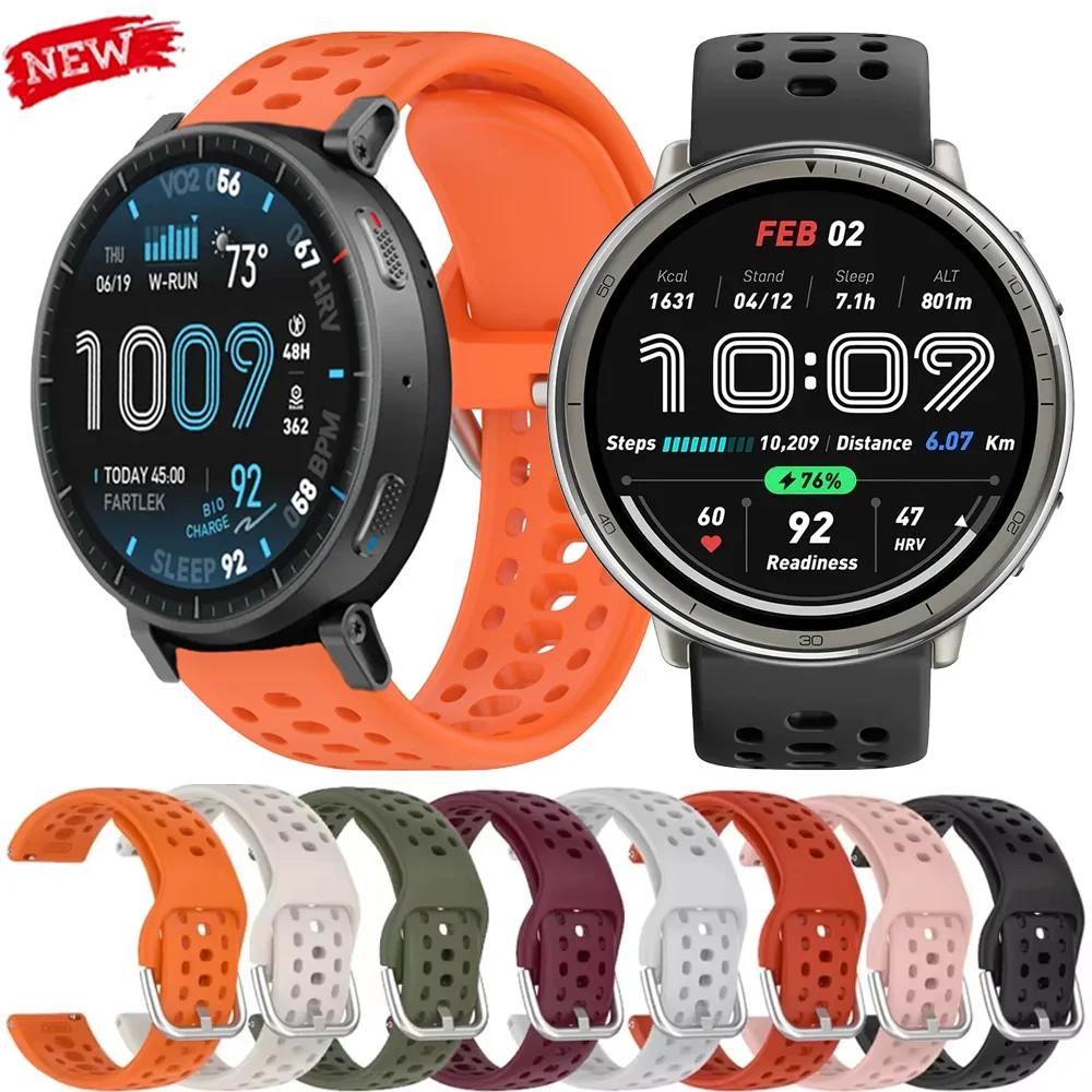 20mm 22mm Sport-Silikonarmband für Amazfit Active 2 Square GTS 4 Bip 3 Armband Amazfit Active Max Balance 2 Bip 6 5 GTR 4 Band