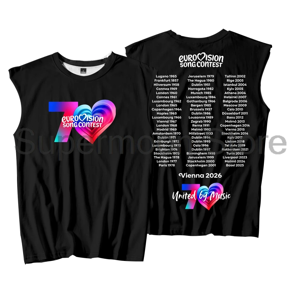 Eurovision Song Contest Vienna 2026 Merch Tank Tops Unisex Sleeveless Vest Women Men Outdoor Streetwear Tops