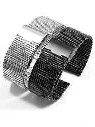 Milan Stainless Steel Watch Band for Armani Seiko Seagull Certina Omega Casio Universal Male 20mm 22mm Strap Accessories