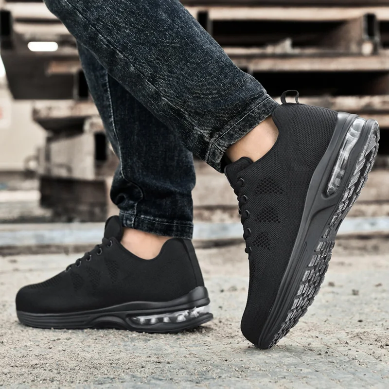 أحذية رياضية للتدريب القتالي للرجال في الهواء الطلق، أحذية أمان للعمل قابلة للتنفس مع غطاء صلب لأصبع القدم مضاد للصدمات ومضاد للثقب #6