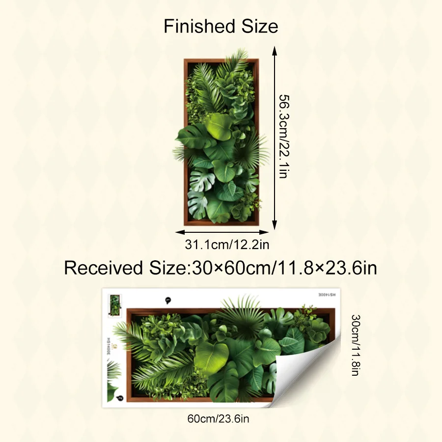 3D Green Plant Wall Sticker Creative Stickers Living Room Sofa Bedroom Background Wall Decor Self-Adhesive House Decoration view 3