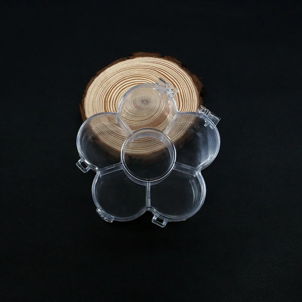 Plum Blossom-Shaped Compartmentalized Transparent Plastic Jewelry Storage Box Practical for Storing Jewelry Materials Beads