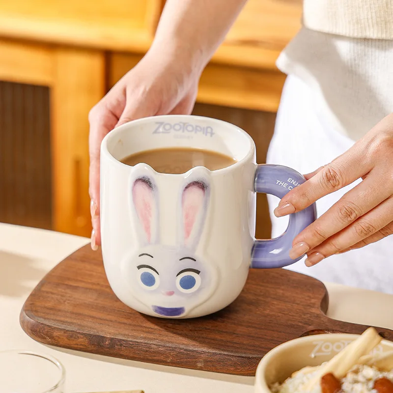 ディズニー ズートピア 漫画レリーフセラミックマグ大容量高美的朝食カップかわいい子供用楽しいウォーターカップ
