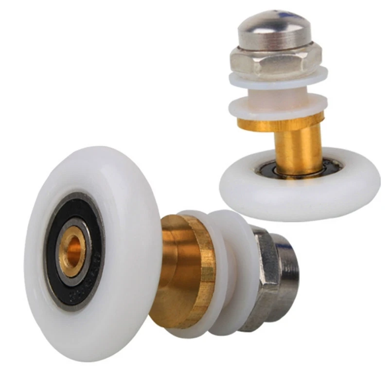 Sliding Glass Door Pulleys Replacement Partiality Bearing Rollers Shower Door Wheels Nylon Copper-Core Single Wheel M4YD