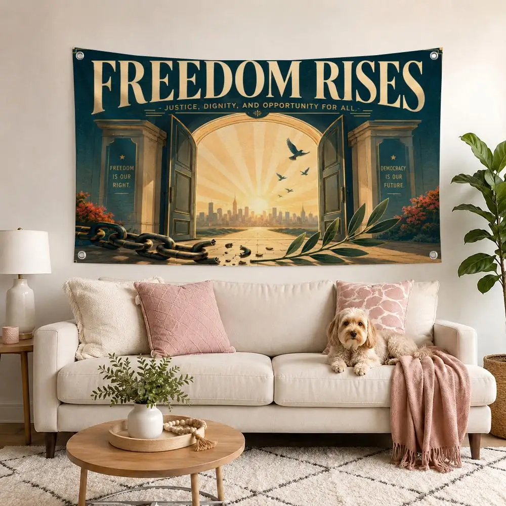Freedom Democracy Awareness Campaign Decor Garage Flags for Bedrooms Outdoor Decor Tapestry Flaga Advertising Barber Shop