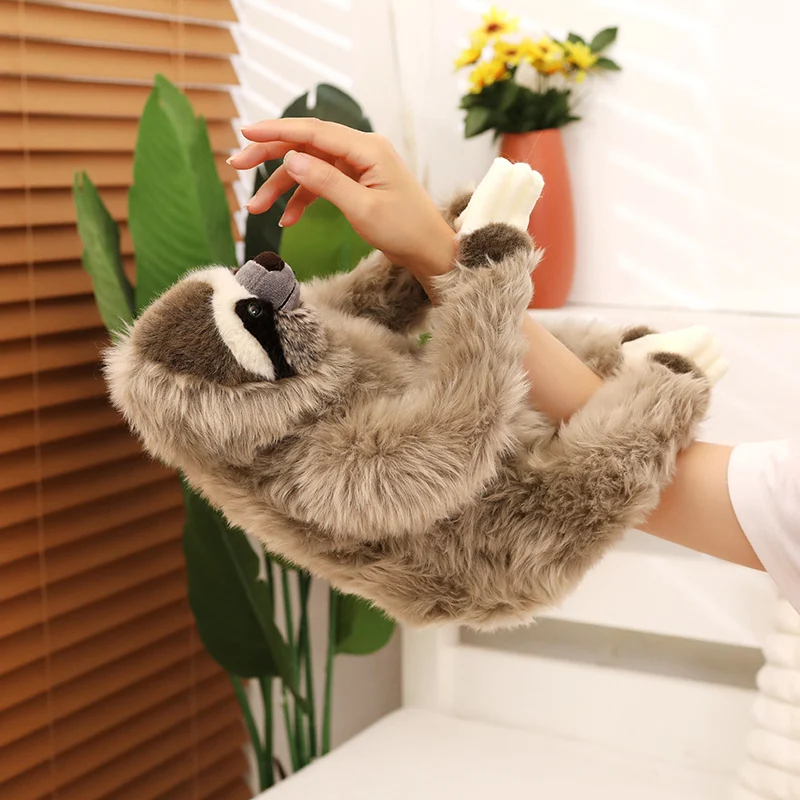 Christmas Stuffed Toy Three Toed Cuddly Lying Animals Lifelike Cute Soft Plush Sloth Critters Gifts Doll Birthday