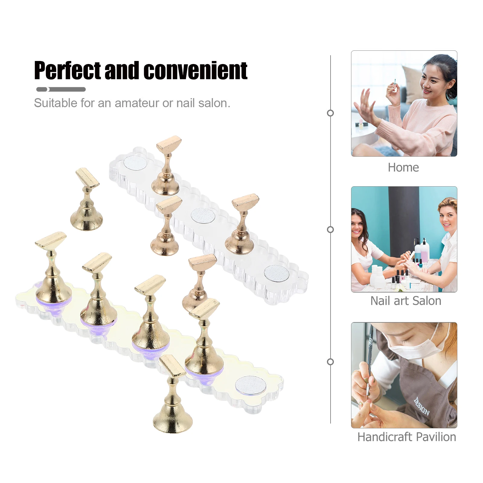 

2Sets Acrylic Nail Art Practice Stands Sturdy Portable Nail Display Holder for Press on Fake Nails DIY Nails Supply