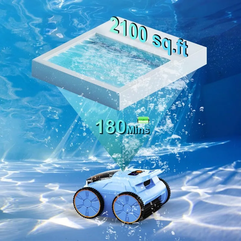 (2025 New) Robotic Pool Vacuum, Robotic Pool Cleaner for Inground Pools, Smart Navigation, Floor/Wall/Waterline Cleaning